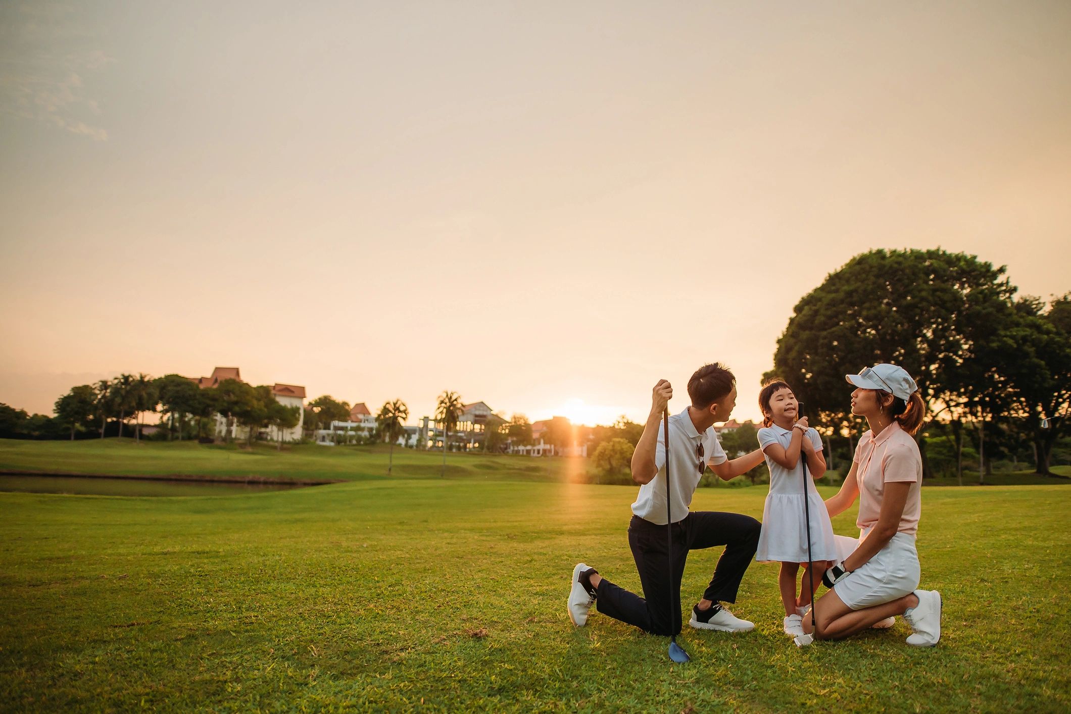 Golfers enjoying time together on a course