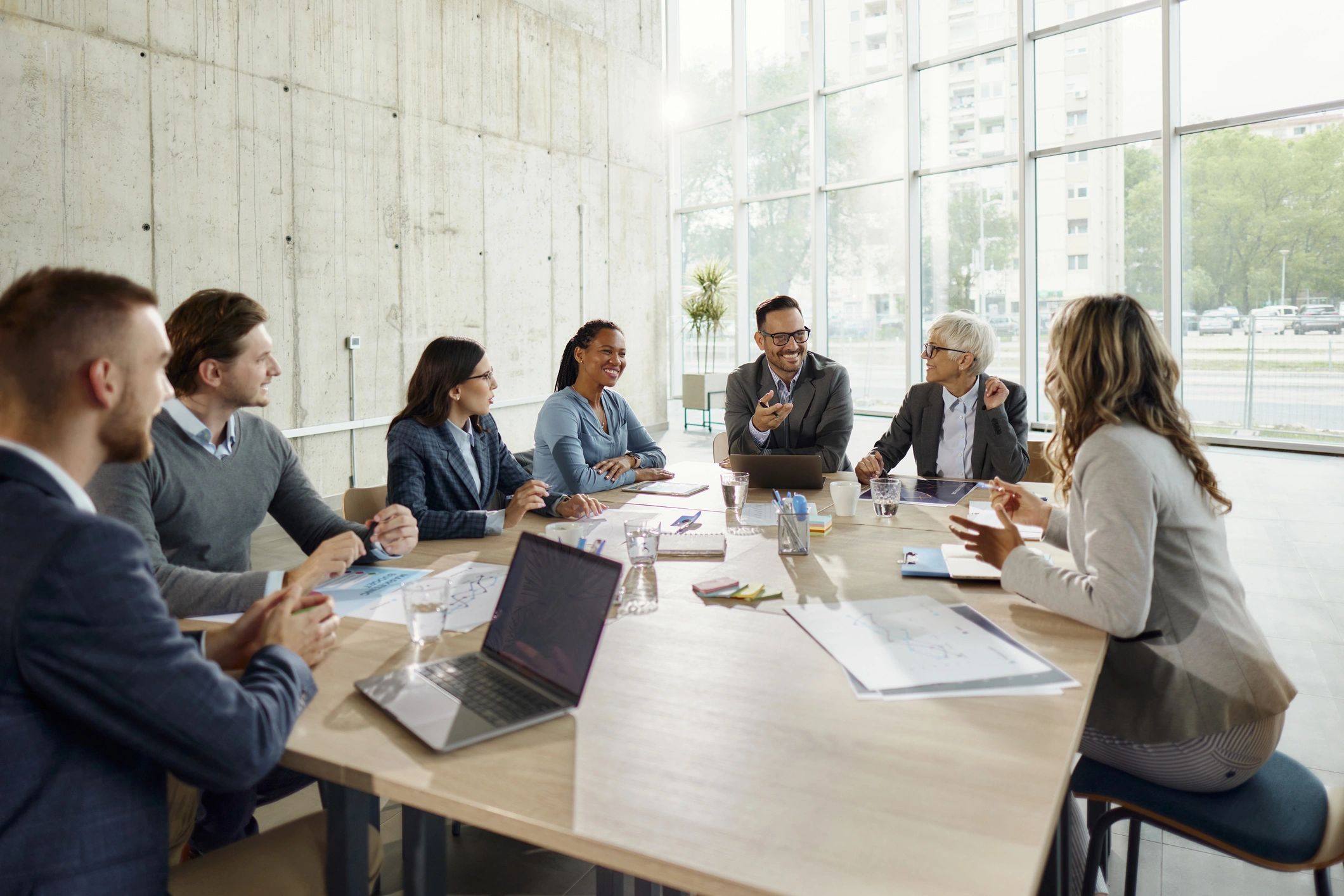 Group discussion at a board meeting