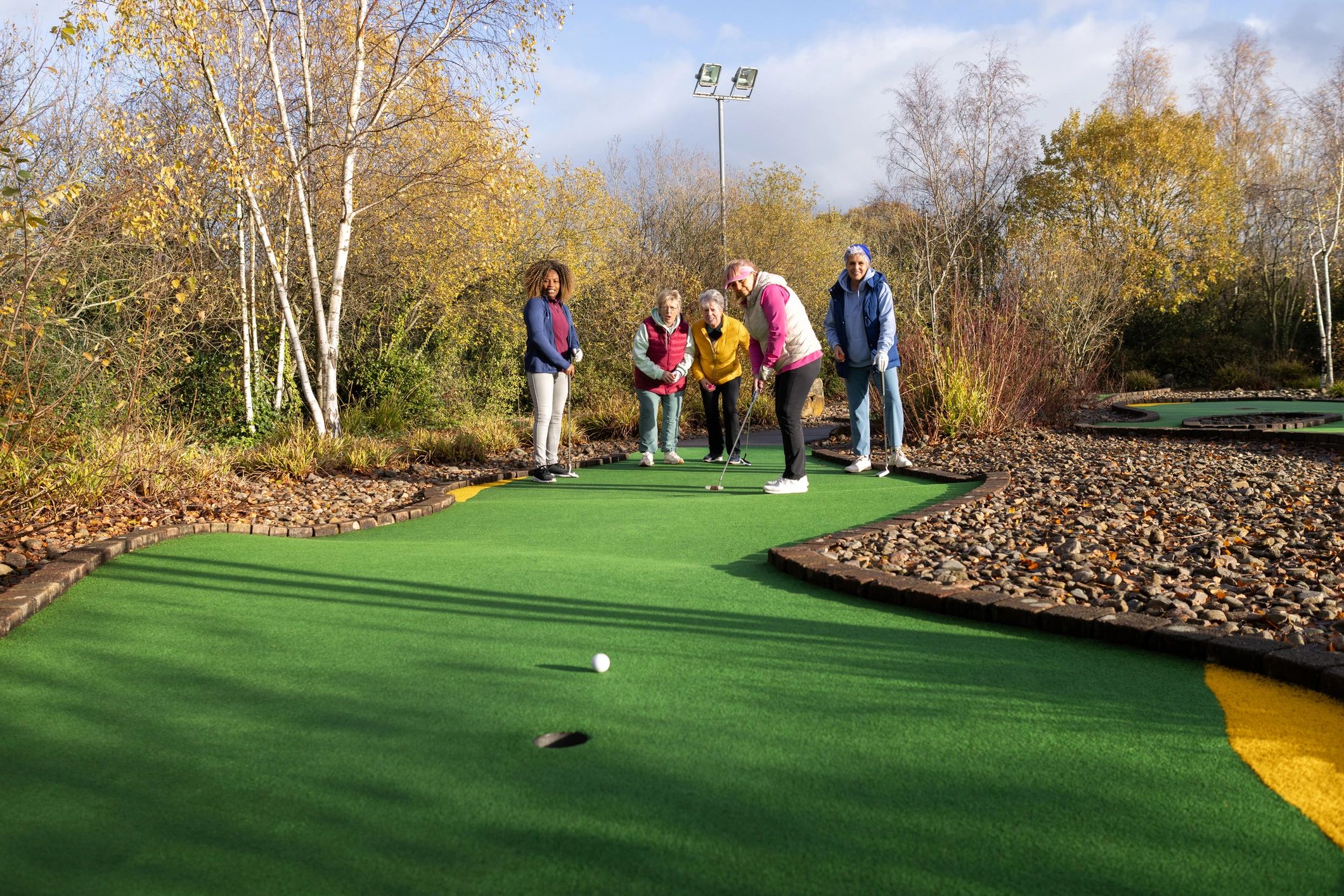 Group enjoying a day at a golf course