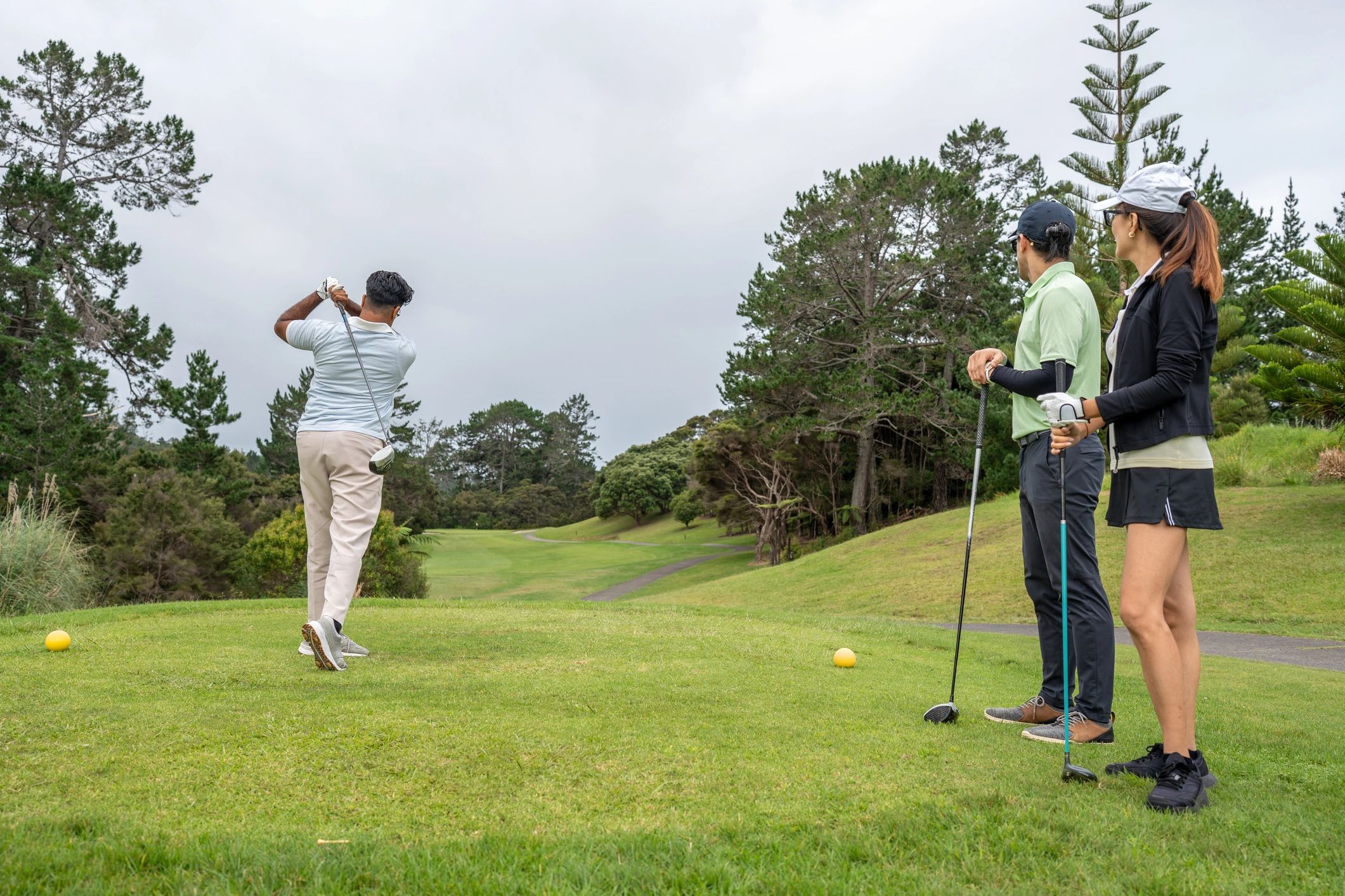 Golfers on the course during a round