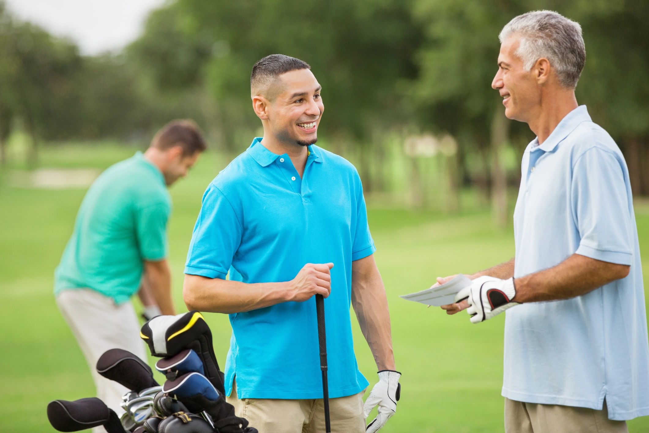 Golfers playing a round together